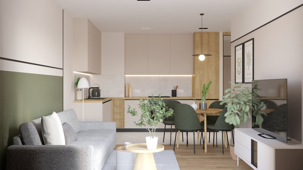 Dwupokojowy Apartament Nowy Mnanhattan z projektem